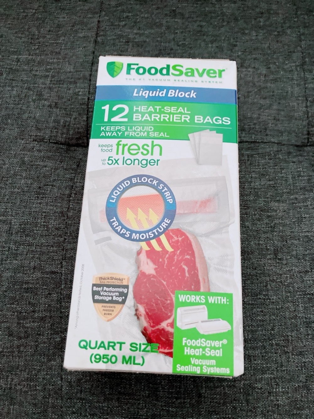 FoodSaver Liquid Block Quart Size Heat-Seal Barrier Bags New in Box